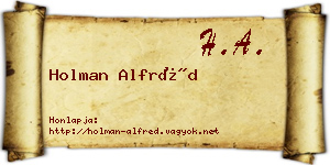 Holman Alfréd névjegykártya